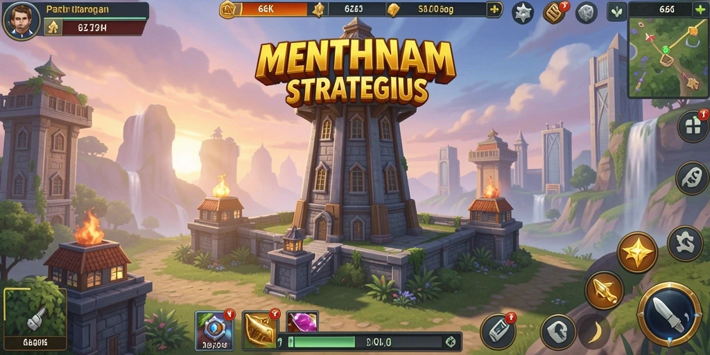 Screenshot gameplay 66K menampilkan pertarungan menara Tower Defense yang seru.