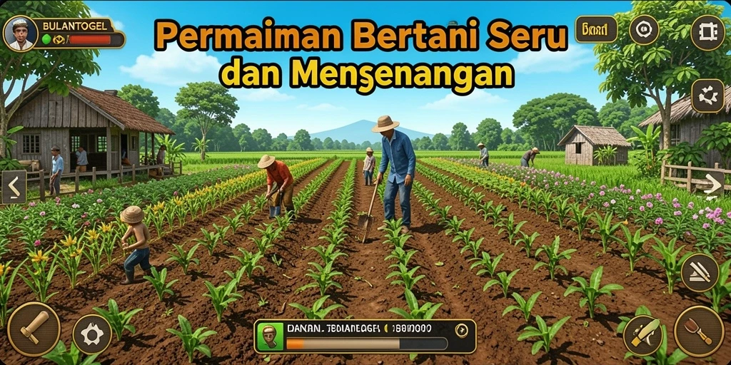 Tangkapan layar gameplay <strong>BULANTOGEL</strong> menampilkan ladang pertanian yang subur.