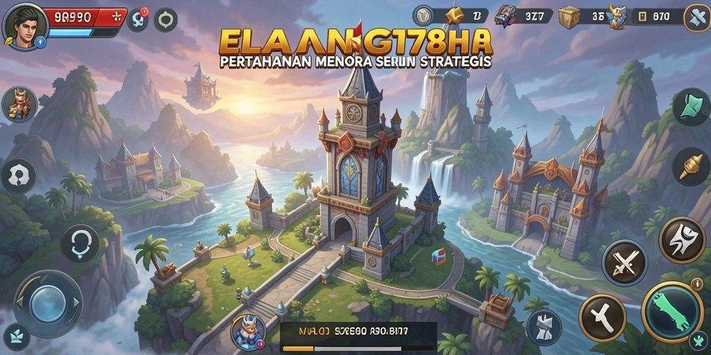 Screenshot gameplay ELANG178 menampilkan pertahanan menara yang strategis.