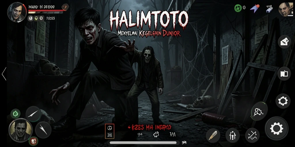 Tangkapan layar menampilkan pengalaman gameplay seram di HALIMTOTO.