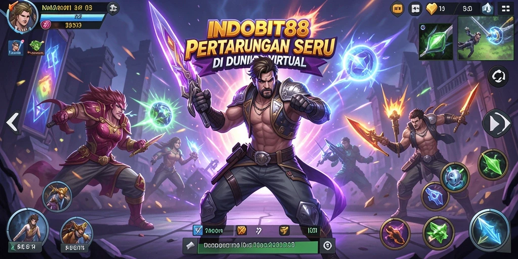 Screenshot gameplay INDOBIT88 menampilkan aksi pertarungan seru.