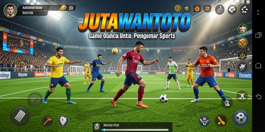 Tampilan gameplay seru di JUTAWANTOTO dengan berbagai aksi olahraga.
