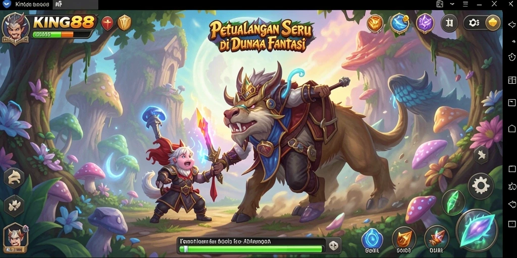 Tangkapan layar gameplay KING88 menampilkan aksi mendebarkan di dunia petualangan.