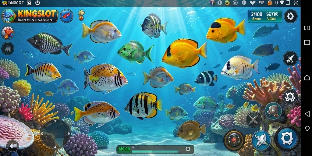 Screenshot KINGSLOT menampilkan gameplay seru penuh aksi Tembak Ikan.