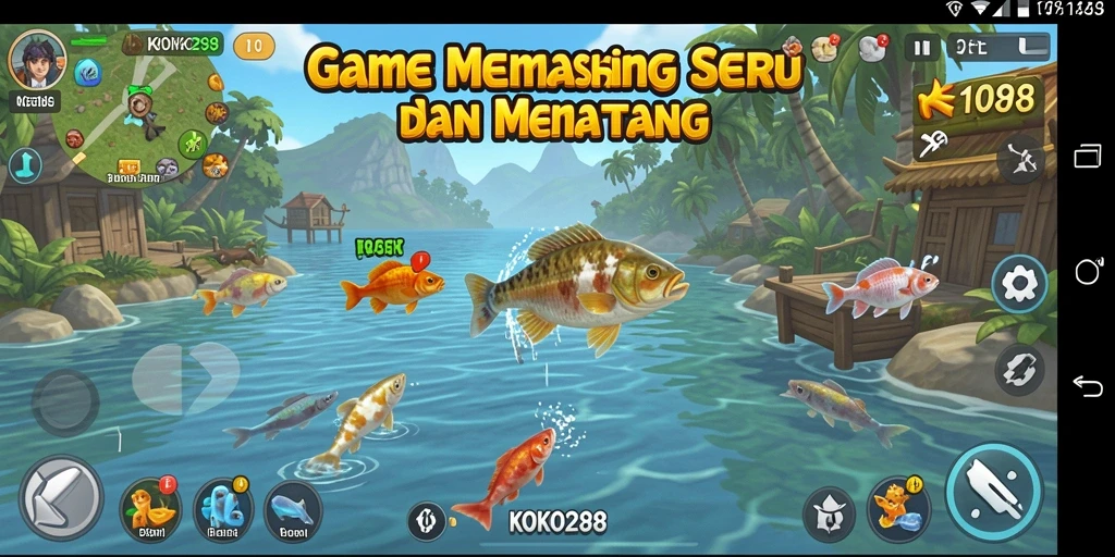 Tampilan gameplay KOKO288 yang menampilkan aksi memancing seru.