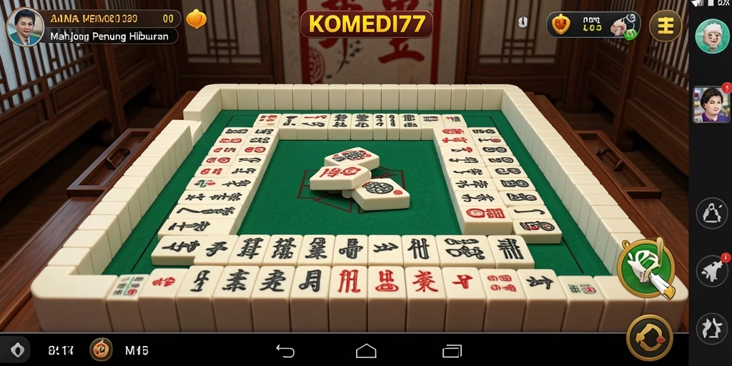 Screenshot gameplay Mahjong yang seru dan menantang di KOMEDI77.