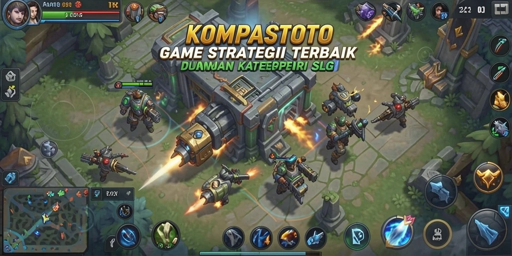Screenshot gameplay KOMPASTOTO yang menunjukkan aksi seru di medan perang.