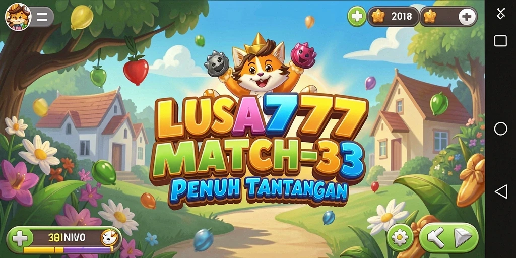 Tampilan gameplay Match-3 yang menakjubkan dan berwarna-warni.