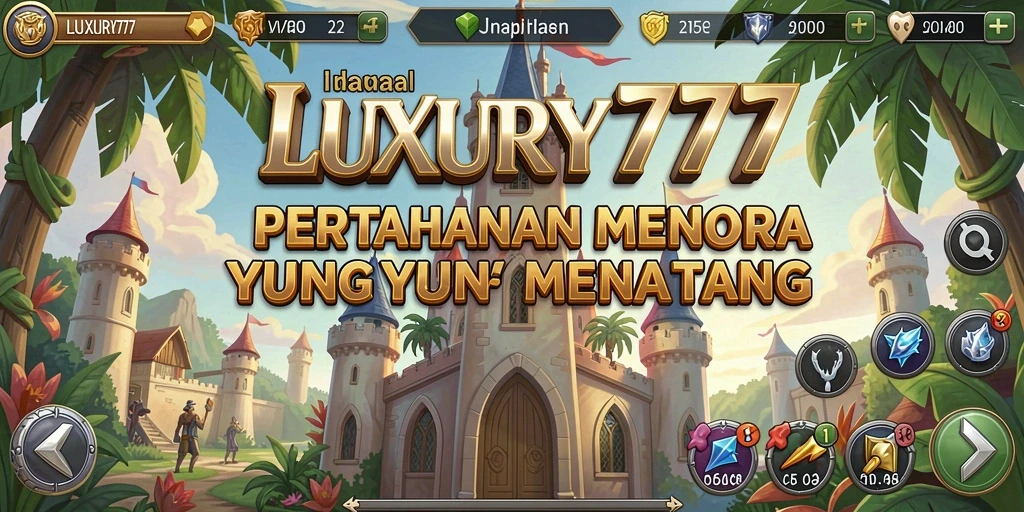 Tampilan gameplay seru dan menegangkan dalam LUXURY777 Tower Defense.
