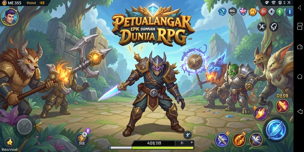 Screenshot gameplay ME355 dengan aksi pertarungan yang seru dan grafis menawan.