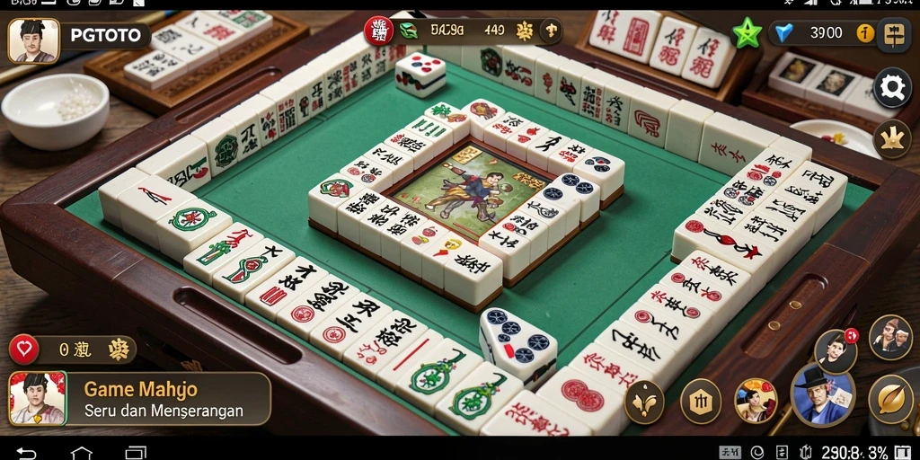 Screenshot utama PGTOTO menampilkan gameplay Mahjong yang seru.