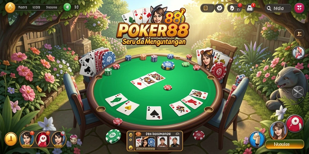 Screenshot gameplay POKER88 menunjukkan petualangan berkebun yang seru.