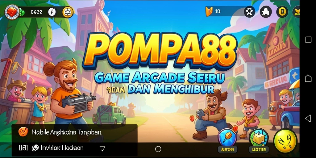 Tangkapan layar POMPA88 menunjukkan aksi seru dalam permainan Arcade.
