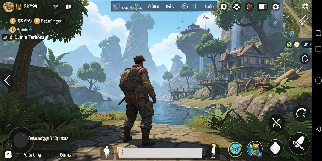 Tangkapan layar gameplay Open World dari SKY99 yang menawan.