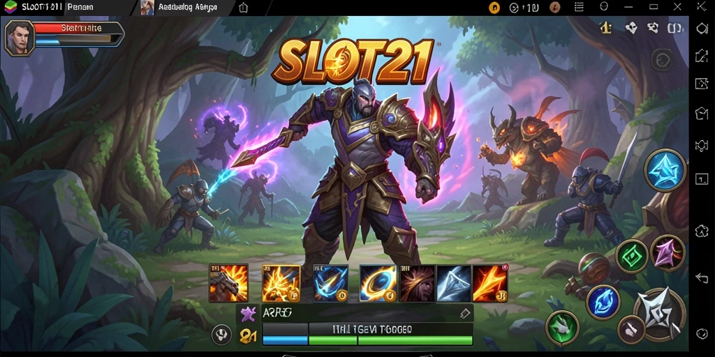 Tangkapan layar utama menampilkan aksi seru dalam dunia ARPG SLOT21.