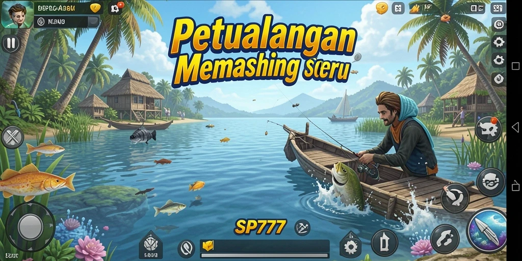 Screenshot gameplay menampilkan pengalaman memancing yang mendebarkan.