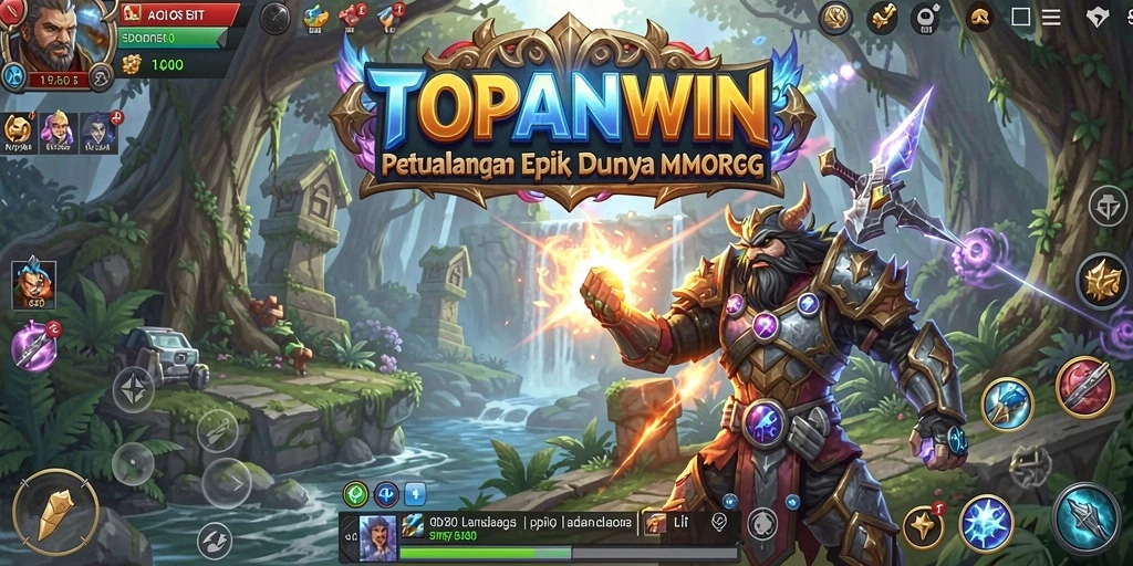 Tangkapan layar gameplay TOPANWIN yang menunjukkan pertempuran seru di MMORPG.