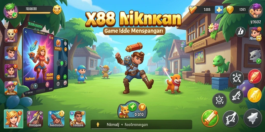 Tangkapan layar gameplay <strong>X88</strong> yang menampilkan aksi seru dalam dunia idle.
