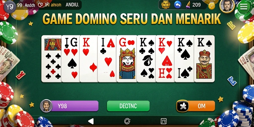 Tampilan gameplay Y89 yang seru dan menarik saat bermain domino.
